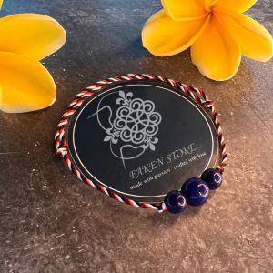 Gelang Tridatu Aura Integritas dengan Batu Lapis Lazuli Asli Khas Bali Original