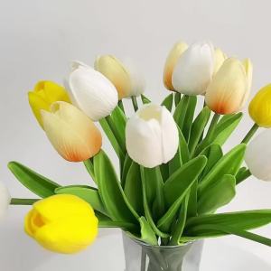 29cm 3/5Pcs Tulip Artificial Flowers Bouquet PE Foam Fake Flower for Wedding Ceremony Decoration Home Room Garden Bouquet Decor