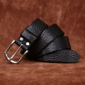 Classic Premium Old Style Buffalo Leather Belt Men's Genuine Leather Buckle Waist Belt High End Business Formal Pants Belt Extra Thick. 
