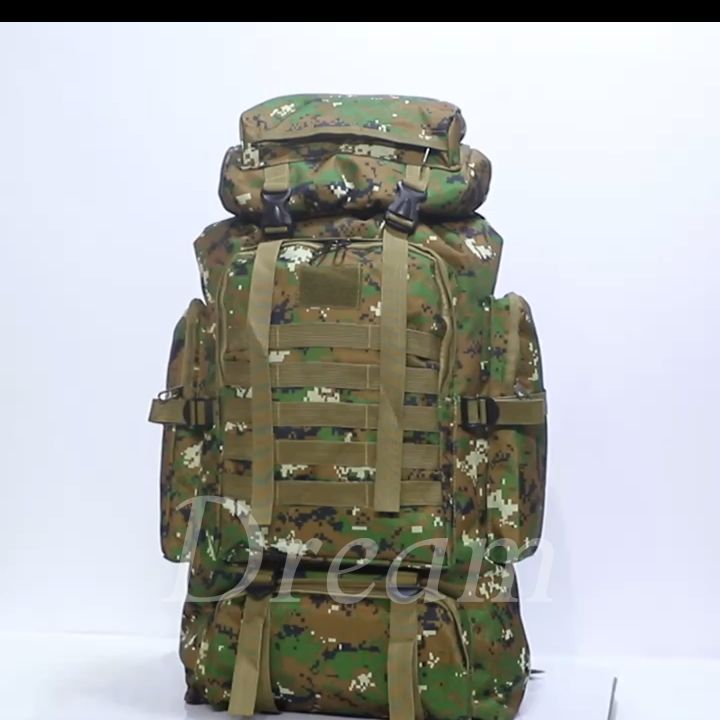 120L Large Tactical Backpack For Camping Hiking - Water Resistant, S-Shaped Shoulder Straps, Military Style Rucksack