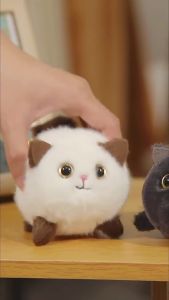 Cartoon Cute Plush Cat Wagging Tail Keychain Pendant Birthday Gift