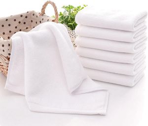 21PCS Towels Cotton White Superior Hotel Quality Soft Face Hand Towels 25X25cm
