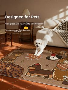 YUNHAOBUYI | Waterproof Leopard Print Denim Pet Mat