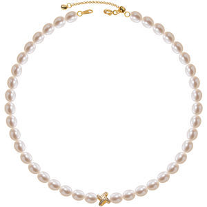 NANZHUGONG | Womens Collarbone Freshwater Pearl Necklace 925 Silver
