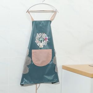 ผ้ากันเปื้อน ผ้าอ็อกฟอร์ด กันน้ำ เช็ดออกง่าย มีกระเป๋า ผ้าเช็ดมือ ในตัว