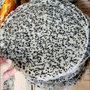 Bánh Tráng Nước Cốt Dừa Mè Đen Tây Ninh - 10 Cái 20Cm Bánh Chưa Nướng - Vị Béo Thơm Giòn Rụm - Út Hà Đặc Sản