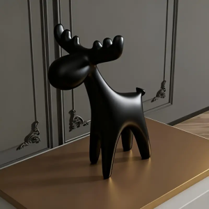 Minimalist White Deer Figurine - Plastic Stag Decor for Home Christmas Tree Shelf Wedding Gift Idea