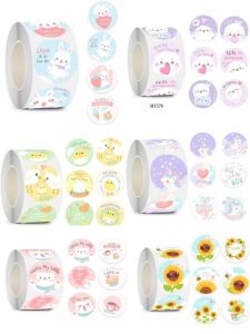 Cute Cartoon Animal Stickers 500 Pieces Decorative Adhesive Labels Gift Box Decoration Scrapbooking Material Non-Drying Glue Tags