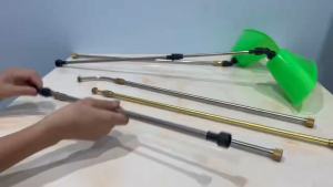 ก้านฉีดยา ข้อต่อทองเหลืองแบบโค้ง ด้ามพ่นสแตนเลส  อะไหล่เครื่องพ่นยาแบตเตอรี่ สไลด์ยาวได้