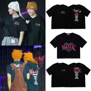 Áo Thun Tay Ngắn Biểu Diễn Maniac Stray Kids Của Lee Jong Hui Jin Seong Min Và Huang Hyun Min Áo Thun Cotton Thường Ngày Mùa Hè