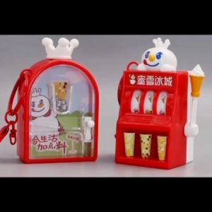 MIXUE official Keychain Toy Lucky Slot Machine Dancing Pinball Cute collection key ring Release stress 蜜雪冰城官方正品钥匙圈玩具雪王幸运拉霸机跳舞机弹珠机可爱周边收集解闷缓解压力