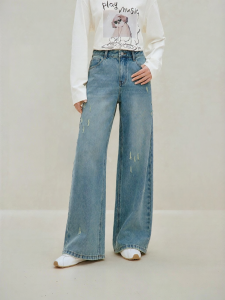 INMAN | Retro Ripped Wide Leg Trousers