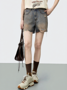INLIFE | Vintage Ripped High Waisted Loose Denim Shorts