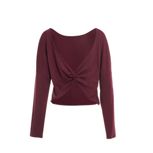 Áo Tập Yoga Dài Tay Thấm Hút Ẩm Nhanh Khô Cho Nữ Áo Thể Thao Cổ Tròn Quần Áo Thể Thao Quần Áo Thường Ngày Mùa Thu