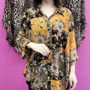 Oversized Leopard Print Lapel Shirt for Women 2026 Summer Fashion Mothers Loose Sun Protection Top