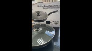 30CM Non-Stick Marble Frying Pan with Full Glass Lid