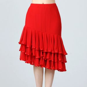 Latin Performance Mesh Irregular Modern Dance Social Dance Skirt