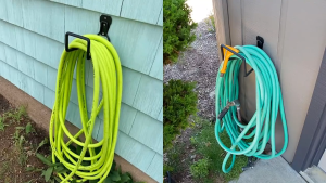 Toolshub Heavy Duty Metal Hose Holder Wall Mounted Garden Water Hose Hook for Space Saving Storage