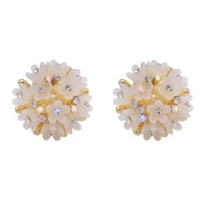 Elegant Floral Stud Earrings Womens Fashion Sensation Fresh Outburst Alloy Plated Silver Gold Pair of Ear Jewelry Accessories