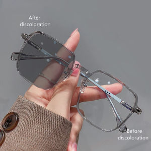 New Color-changing Anti-blue Frame With High Appearance And Slimming And Fashionable Light-changing Reading Glasses 2055-1