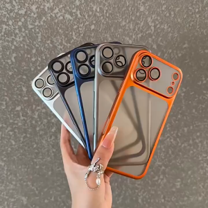 หรูหรา Plating PC เคสโทรศัพท์แบบด้าน For เคส iPhone 17 16 15 14 13 12 11 Pro Max Air i17 pro max i13promax สีด้านพร้อมฟิล์ม Case
