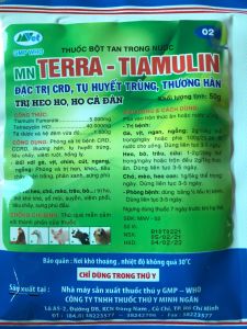 Freeship Tuấn thuốc thú y TERRA-TIAMULIN gói 50 g CRDtụ huyết trùngthương Hànheo ho.