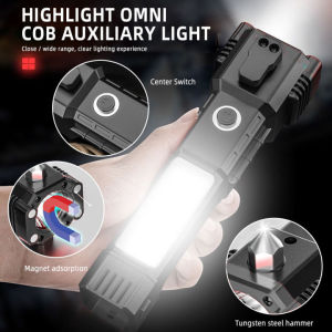 Senter LED Portabel Palu Pengaman LED COB Super Terang Lampu Keselamatan Palu Pemecah Darurat