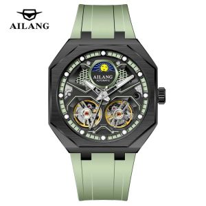 AILANG | AILANG 8839 Men Automatic Mechanical Watch Double Tourbillon Business Wristwatch with Luminous Hands Reloj Hombre