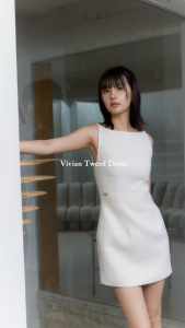 Whatagirlwants - Vivian Tweed Dress เดรสผ้าทวีตทรงมินิมอล เรียบโก้ ใส่ได้ทุกโอกาส