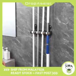 IFASHION 1963 Suction Cup Mop Clip Hook Strong Buckle No Punch Shelf Bathroom Storage Holder