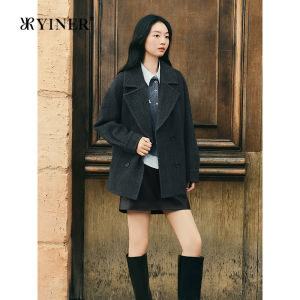 French Wool Removable Goose Down Padding Jacket
