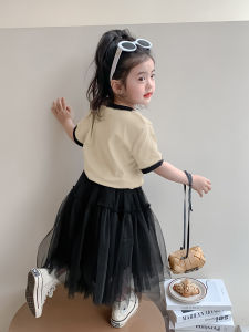 Girls Short Sleeve T-Shirt Letter Print Half Sleeve Summer Fashionable Childrens Clothing Cotton Blend Korean Style Kids Tops