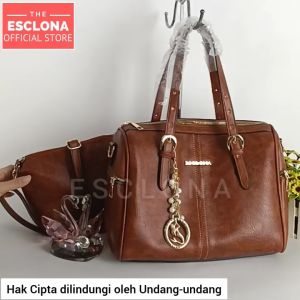 Esclona Tas Wanita Spidi M047 Tas Selempang Handbag Bahu Batam Kantor Kulit PU Sintetis Polos