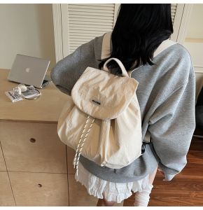 Mini Casual Commuter Womens Backpack Ultra Light Large Capacity Shoulder Bag for Travel Soft Polyester Lining Foldable