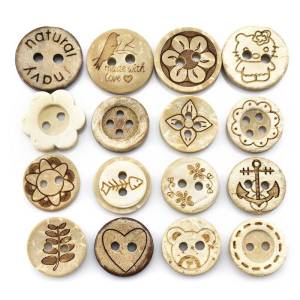 Wooden Coconut Shell Womens Shirt Buttons Round