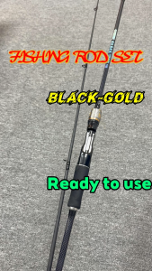 Fishing Rod Set 1.8m/2.1m Spinning Rod Carbon Fiber 2Section with Spinning Reel 5.2:1 Gear Ratio Max Drag 15kgMetal Wire Cup for Various Waters