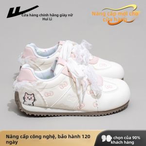 Warrior | Giày Đào Tạo Thiết Kế Mèo Hoạt Hình Xinh Xắn Với Nơ Xanh Mới