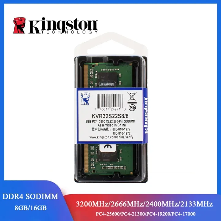 Kingston | Kingston DDR4 RAM Laptop Memoria 4GB 8GB 16GB 3200MHz 2666MHz 2400MHz 2133MHz Laptop Memory PC4-21300 25600 SODIMM Notebook RAM