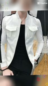 Áo Khoác Áo Khoác Nam Chất Kaki Mềm Có 2 Túi Trước Ngực Với 2 Màu Đen Trắng Dễ Phối Trẻ Trung Năng Động Mã H14