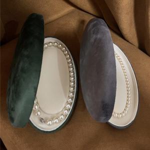 Elegant Pearl Necklace Jewelry Box Japanese Style Necklace Earring Set Velvet Jewelry Storage Packaging Box Fashion Accessories