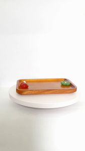 Khay Chữ Nhật Xà Cừ Có Đế Chân Dùng Decor Trang Trí Thực Phẩm/Pizza/Bánh Ngọt - Đồ Gỗ Gia Dụng Thương Hiệu Trường Sơn
