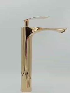 Vòi Rửa Lavabo Cao Cấp V013 Cao 30 Cm Lõi Đồng Thau Bề Mặt Mạ Vàng Titan Sang Trọng Công Nghệ Mạ PVD Chống Ôxy Hóa Không Bay Màu
