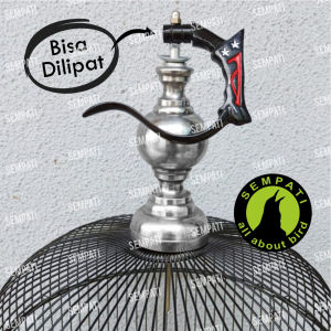 SEMPATI Gantungan Sangkar Lipat Hitam Betmen Plus Pion Bulat Fullsett Cantolan Kandang Burung Murai Kotak Lovebird Pleci Branjangan GBATPB