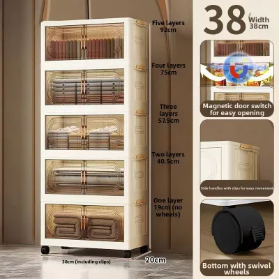 ZHUOLESHI | Multifunctional Storage Cabinet Easy-Folding No-Installation