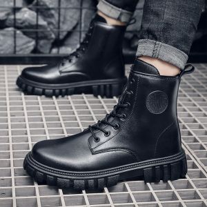 TOPEOPLE Safety Boot Shoes for Men Korean Original Fashion New Style 2022 Black Rain Zip Caterpillar Sneaker On Sale Waterproof Sport Army Tactical Shoe kasut getah lelaki kalis air kasut getah lelaki kalis air 22101808