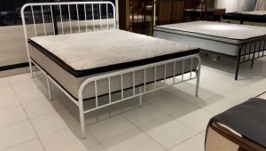 Katil Besi Queen / King METAHOME Steel Bed Frame Metal White Black Rangka Katil 5ft 6ft