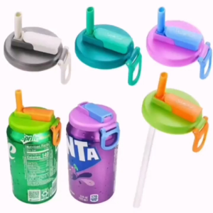 Soda Cup Lid Leak-Proof Sealing Lid Silicone Can Lid with Straw Can Lid