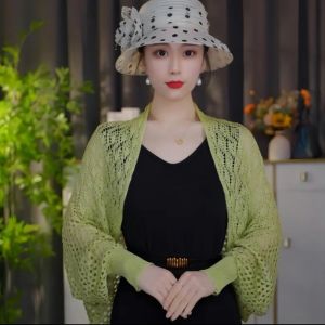 Mùa Hè 2025 Khăn Choàng Dệt Kim Chống Nắng Bằng Lụa Băng Đa Năng Cổ Tròn Trơn Dài Vuông Tròn Đa Năng Cho Phụ Nữ Trung Niên