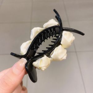 [Ready Stock] Korean Style Camellia Ponytail Hair Claw Hairclip  现货韩系气质山茶花马尾后脑勺抓夹简约气质丸子头盘发器网红发夹头饰