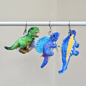 New Original Packaging Four Styles Dinosaur Keychains Plush Material Soft Toy Accessories Bag Accessories for Ages 3 And above